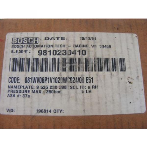 Bosch 081WV06P1V1020WC024/00 E51 Hydraulic Valve NIB #7 image