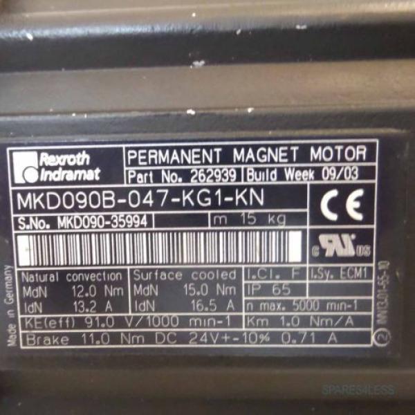 Rexroth Indramat Servomotor MKD090B-047-KG1-KN 262939 GEB #2 image