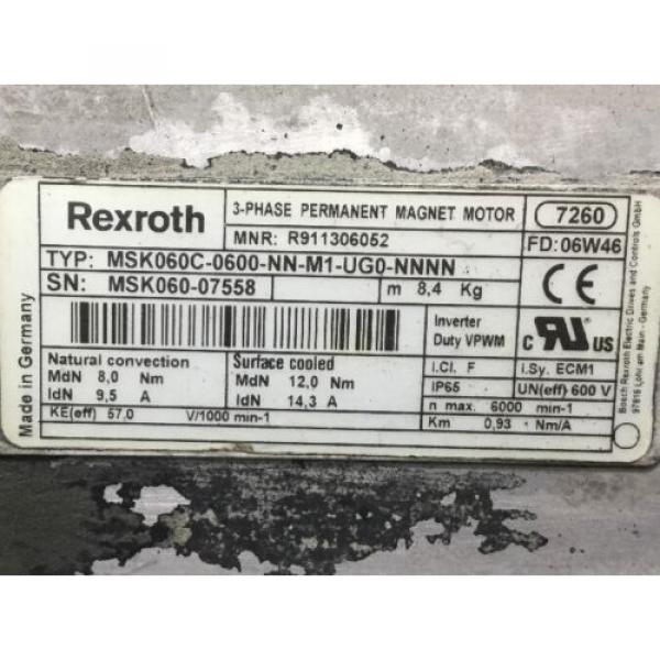 REXROTH 3~PERMANENT-MAGNET-MOTOR lt;gt; MSK060C -0600 -NN -M1 -UG0 -NNNN #4 image