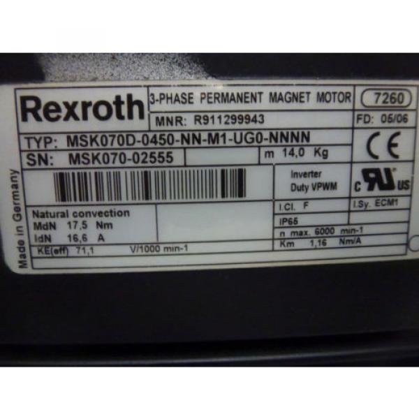 Rexroth MSK070D-0450-NN-M1-UG0-NNNN, 3 Phase Permanent Magnet Motor #4 image