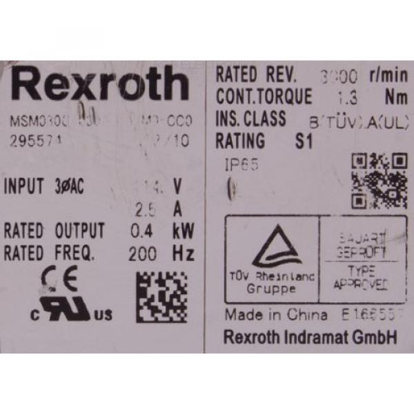 MSM030C-0300-NN-M0-CC0 SERVOMOTOR REXROTH ID5094 #2 image