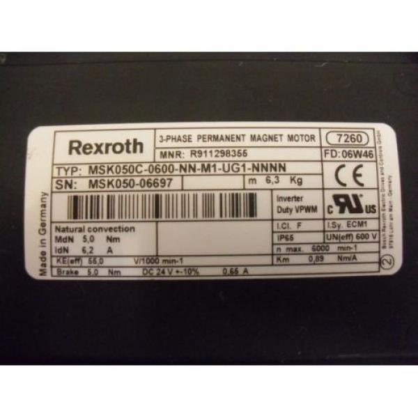 Servo Motor R911298355 Rexroth MSK050C-0600-NN-M1-UG1-NNNN #2 image