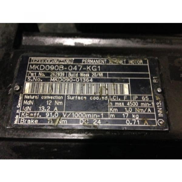 BOSCH REXROTH INDRAMAT PERMANENT MAGNET MOTOR SERVO MOTOR MKD090B-047-KG1 #1 image