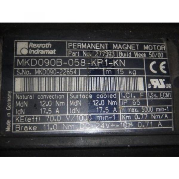 Rexroth Indramat Servo Motor MKD090B-058-KP1-KN_MKD090B058KP1KN_277393 #4 image