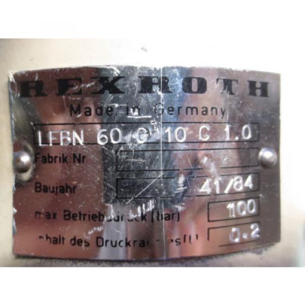 REXROTH MOTOR HYDRAULIC UNIT LFBN 60 G 10 C 10 LFBN60G1 C10 #2 image