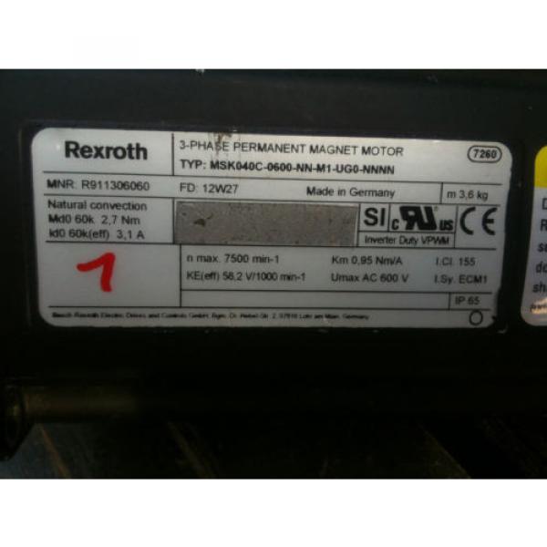 Rexroth MSK040C-0600-NN-M1-UG0-NNNN Servomotor Permanent Magnet MOTOR #2 image