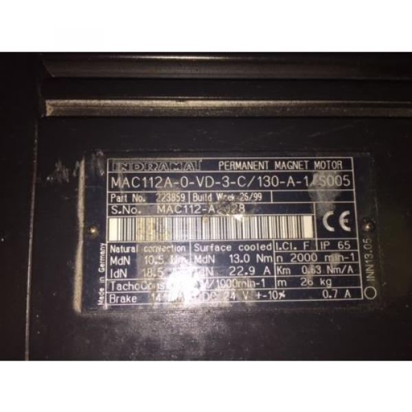 Indramat/Rexroth MAC112A-0VD-3-C/130-A-1/S005 Servo Motor #5 image