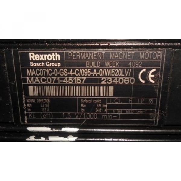 REXROTH PERMANENT MAGNET SERVO MOTOR MAC071C-0-GS-4-C/095-A-0/WI520LV #3 image