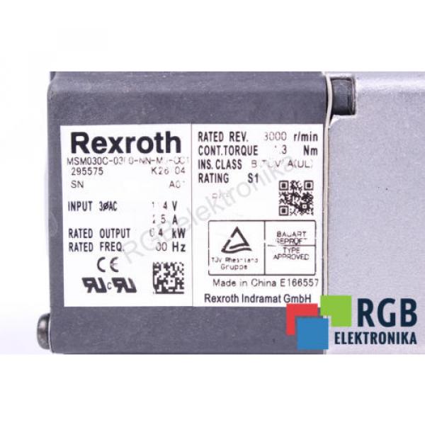 REXROTH MSM030C-0300-NN-M0-CC1 R911295575 04KW 114V 25A 200HZ REXROTH ID35507 #6 image