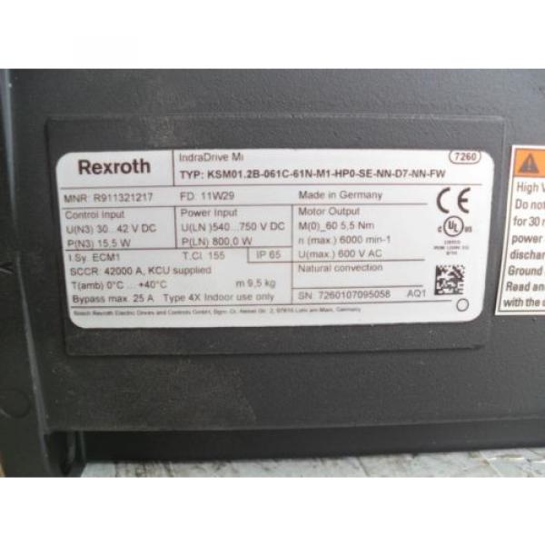 REXROTH KSM012B-061C-6IN-M1-HP0-SE-NN-D7NN-FW  Intra Drive Motor R911321217 #1 image