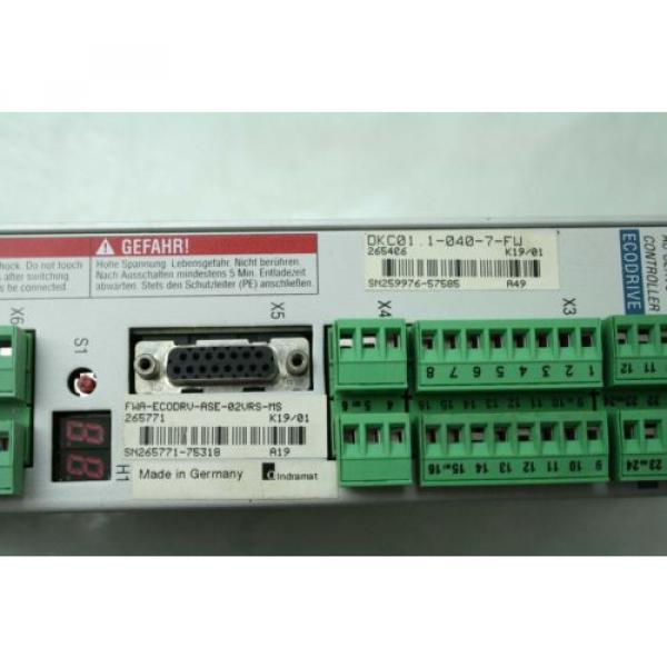 Bosch Rexroth Indramat DKC011-040-7-FW Digital AC Servo Controller / Drive K19 #5 image