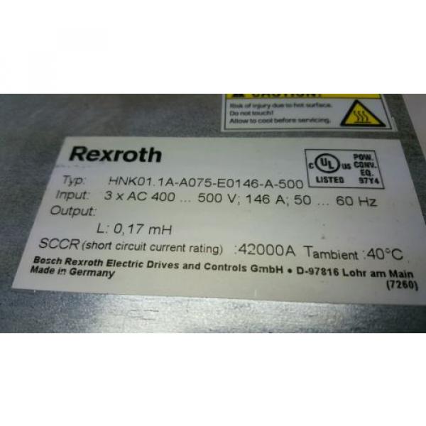 REXROTH INDRAMAT HNK011A-A075-E0146-A-500-NNNN POWER LINE FILTER R911305938 #2 image