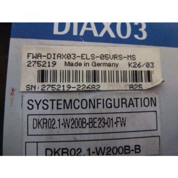 Indramat DKR02 1-W200B-BE23-01-FW Rexroth FWA-DIAX03-ELS-05VRS-MS #3 image