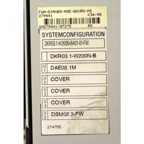 Rexroth Indramat Servo Controller DKR031-W200N-BA01-01-FW FWA-DIAX03-ASE-02VRS #3 image