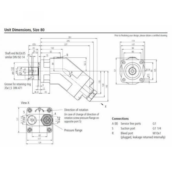 REXROTH hydraulic pumps A17FO080/10NLWK0E81-0 R902162396 #2 image