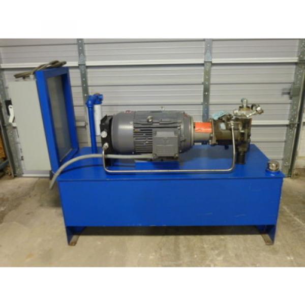 80-GALLON HYDRAULIC POWER UNIT, 20 HP TECHTOP MOTOR, FLUIDYNE PUMP A10V SERIES #1 image