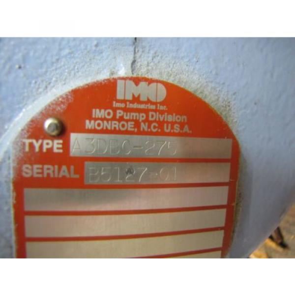 IMO A3DBC-275 3 SCREW HYDRAULIC PUMP 212GPM 500PSI @ 2900RPM 1-7/8&#034; SHAFT DIA. #3 image