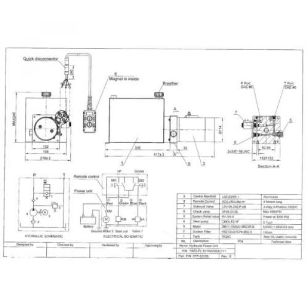 3210S Dump Trailer Hydraulic Power Unit,12V Single Acting,10L Metal Tank, OEM #2 image