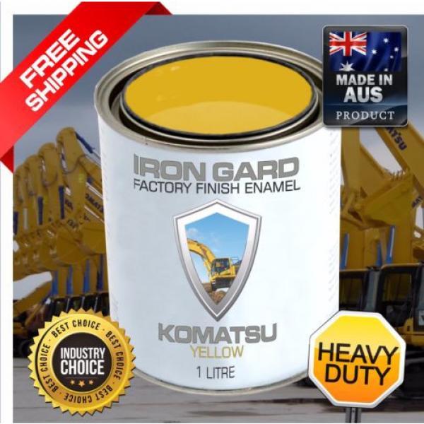 IRON GARD 1L Enamel Paint KOMATSU YELLOW Excavator Auger Loader Skid Bucket Dig #1 image