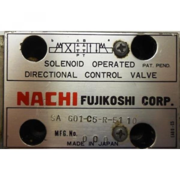 NACHI FUJIKOSHI SOLENOID OPERATED CONTROL HYDRAULIC VALVE SA-G01-C5-R-E1-10 #2 image