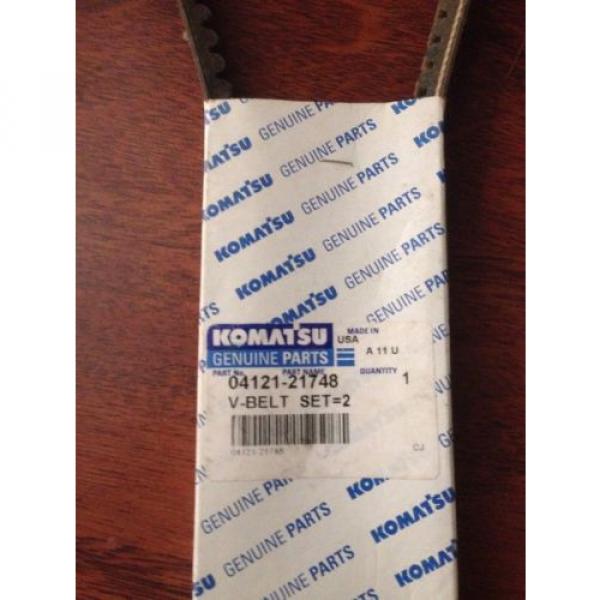 Three Belts 04120-21744 Komatsu V-Belt AlsoTWO 04121-21748 #3 image