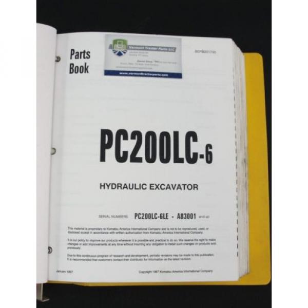 Komatsu PC200LC-6 excavator parts book manual BEPB001700 #3 image