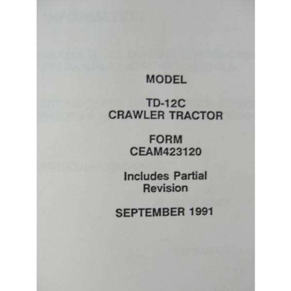 Komatsu TD-12C bulldozer operator users owners manual CEAM423120 #2 image