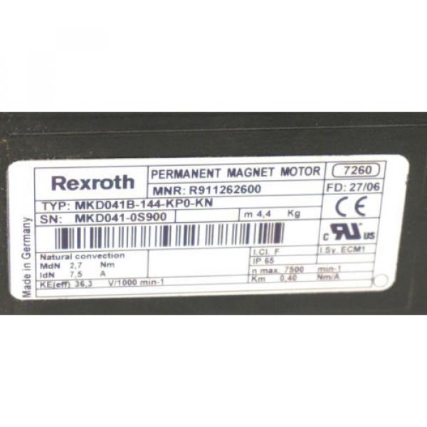 REXROTH MKD041B-144-KP0-KN PERMANENT MAGNET MOTOR W/ STOBER K102WG0200MT10 #3 image