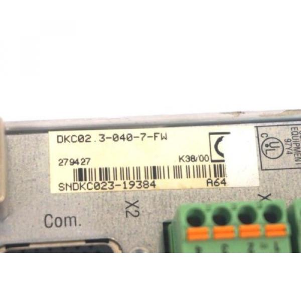 REXROTH India USA INDRAMAT DKC02.3-040-7-FW SERVO DRIVE DKC0230407FW #3 image